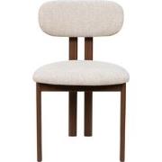 Eetkamerstoel Walnoot/Beige - Zithoogte 49cm - Noor - Set van 2
