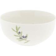 Clayre & Eef Soepkom  Ø 14x6 cm Beige Blauw Keramiek Rond Olijftak Ser...