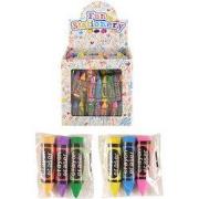 84 Stuks - Gummen - Model: 3-Delige Krijtjes Gum Set - In Traktatiebox...