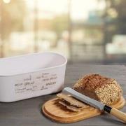 Melamine Ovale 2 in 1 Broodtrommel met Bamboe Snijplank | Brood Bewaar...