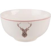 Clayre & Eef Soepkom  500 ml Beige Bruin Porselein Rond Hert Serveerko...