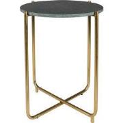Housecraft Living Timpa Bijzettafel Marmer Rond 44x44 cm Groen/ Goud