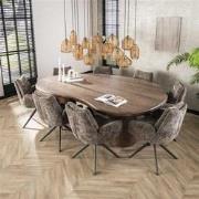 Hoyz Collection - Eetkamertafel Sculpture - Massief Acacia Drift Brown