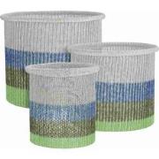 Mica Decorations Mand Danfield - 32x32x28 cm - Polyester - Groen - Set...