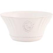 Clayre & Eef Soepkom  Ø 14x7 cm Wit Keramiek Rond Vogel Serveerkom