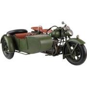 Clayre & Eef Decoratie Miniatuur Motor 38x26x18 cm Groen Ijzer Miniatu...