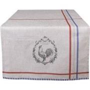 Clayre & Eef Tafelloper  50x140 cm Beige Katoen Rechthoek Haan Tafelkl...