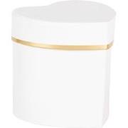 Clayre & Eef Geschenkdoos 10x10x10 cm Wit Karton Hartvormig