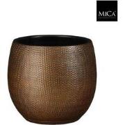 Mica Decorations Bloempot Porto - 17x17x17 cm - Terracotta - Brons,Met...