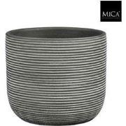 Mica Decorations Bloempot Samuel - 22x22x19 cm - Terracotta - Antracie...