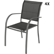 HESPERIDE HIXA Tuinstoelen - Eetkamerstoelen - voor buiten - set van 4...