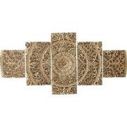 PTMD Sharlene Gold MDF Antique Carved Wallpanel 5 Pcs