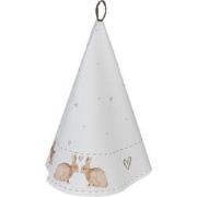 Clayre & Eef Theedoek  Ø 80 cm Wit Bruin Katoen Rond Konijn Keukenhand...