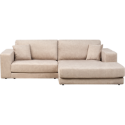Beliani LOFOTEN - Hoekbank-Beige-Fluweel