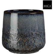 Mica Decorations Bloempot Mylo - 20.5x20.5x19 cm - Keramiek - Blauw