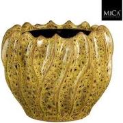 Mica Decorations Bloempot Thom - 31x31x24.5 cm - Keramiek - Geel