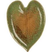 Clayre & Eef Decoratie schaal Blad 15x11x2 cm Groen Keramiek