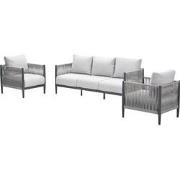 Diamo loungeset - 3-delig - carbon black - grey sand - valley sand
