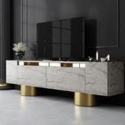 TV Meubel Travertijn Bohem 180x50x30 - Gouden Frame