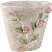 PTMD Bloempot Annastasia - 28x19x25 cm - Cement - Creme