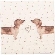 Clayre & Eef Servetten Papier Set van 20  33x33 cm (20) Beige Bruin Pa...