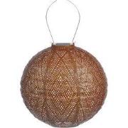 Solar lampion rond ikat 30 cm koper