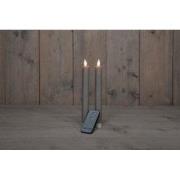 2PCS TAUPE RUSTIEK WAX DINER KAARS 23CM BEW. VLAM MET AFSTANDS BEDIENI...