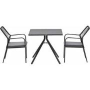 Garden Impressions Ross tuinset zwart 3-delig - Rimini tuintafel 80x80...