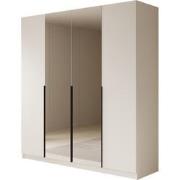 Meubella Kledingkast Sabre - Wit - 200 cm - Met spiegel