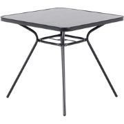 Beliani LIVO - Tuintafel-Zwart-Staal