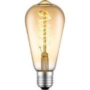 Edison Vintage LED filament lichtbron Drop - Amber - ST64 Spiraal - Re...