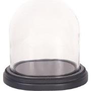 Clayre & Eef Stolp  17x14x18 cm Bruin Hout Glas Ovaal Glazen Stolp