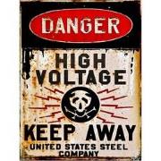 Clayre & Eef Tekstbord  25x33 cm Beige Zwart Ijzer Warning Wandbord