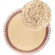 Beliani MARTS - Gevlochten-Beige-Jute