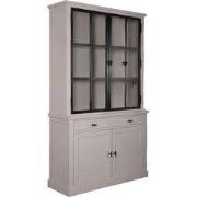 Lunel Vitrinekast van Metaal met 2x2 Deuren en 2 Laden – Ashford & Co