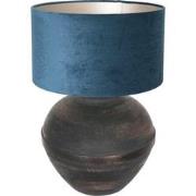 Anne Lighting - tafellamp - Lyons - zwart - hout velours stof - Ø 40cm...