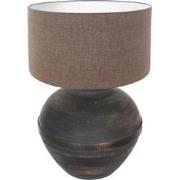Anne Lighting - tafellamp - Lyons - zwart - hout stof - Ø 40cm - E27 -...