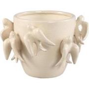 PTMD Bloempot Emmelyn - 23x23x15 cm - Keramiek - Wit