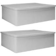 QUVIO Kast Organizer kunststof - Grijs - Set van 2