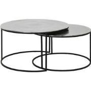 Light & Living - Salontafel THIZAS - Ø75x41cm - Zilver - Set van 2