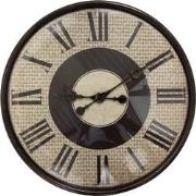 Clayre & Eef Wandklok  Ø 50x6 cm Bruin Beige Kunststof Glas Muurklok