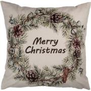 Clayre & Eef Kussenhoes 45x45 cm Beige Polyester Kerst