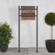 Staande brievenbus met krantenvak 37x36,5x11 cm antraciet/houtlook gem...