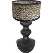 Anne Lighting - tafellamp - Lyons - zwart - bamboe hout - Ø 40cm - E27...