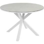 Beliani MALETTO - Ronde tafel-Wit-Keramisch glas