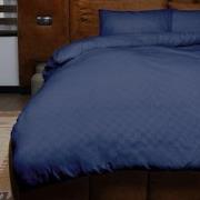Emboss Dekbedovertrekset Squares - Donkerblauw - 140x220 + 1*60x70 cm