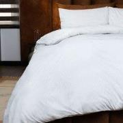 Zydante® Dekbedovertrek Emboss Zebra 140x220 cm - Wit - met 1 Kussensl...