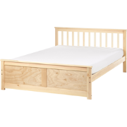 Beliani OLENDON - Tweepersoonsbed-Bruin-Dennenhout
