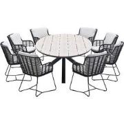 Garden Impressions Fabrice tuinset 9-delig antraciet - Tulli tuintafel...