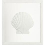 J-line - Kader Schelp Hout/glas Wit - 33x4.1x35.5cm